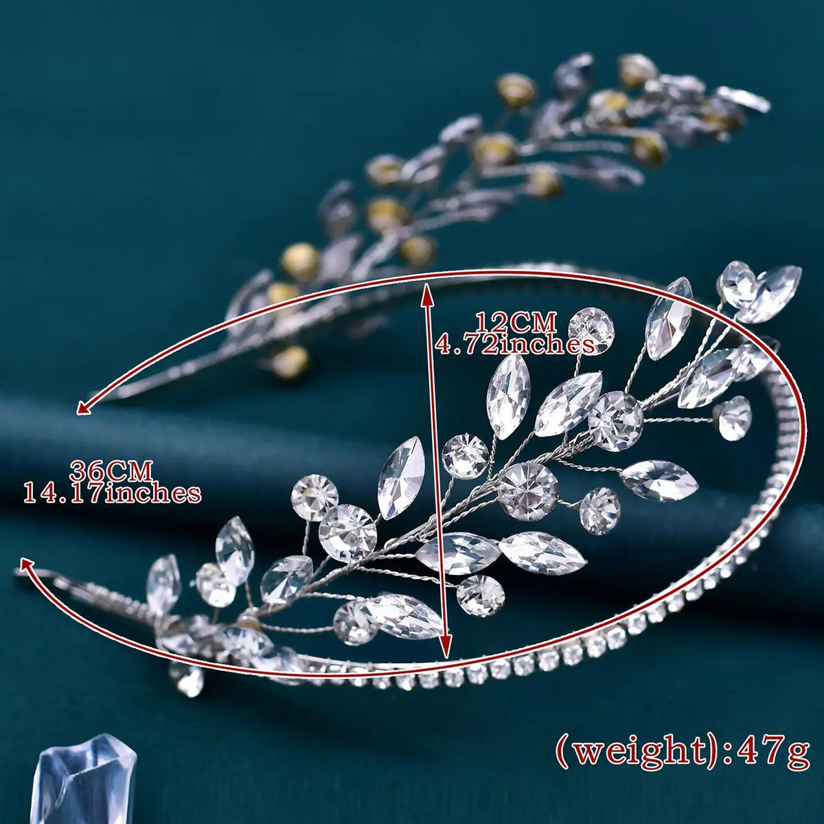 Elegant Bride Wedding Headband with Rhinestones, Handmade Party Hair Accessory for Women, Jasmine Princess Crown, Simple and Delicate Design