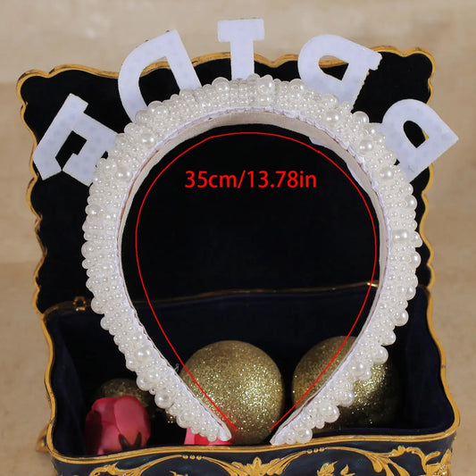 Vintage Pearl Hair Clip for Brides, Handmade Beaded Headband, Ideal Wedding & Engagement Accessory, Perfect for Bridal Parties
