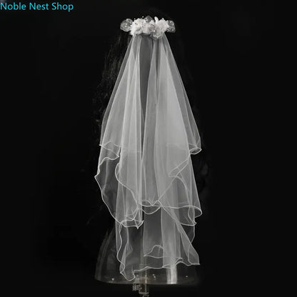 Bridal Handcrafted Floral Vine Veil Headband - Delicate Flower Ethereal Princess Wedding Hair Accessory for Brides, Ideal for Wedding Ceremony, Bridal Photoshoot, Ethereal Look