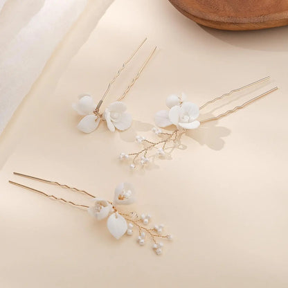 Flower Design Hair Pin, Elegant Hair Accessories for Wedding Bridal Party Formal Occasions, Fashion Hair Accessories for Women & Girls