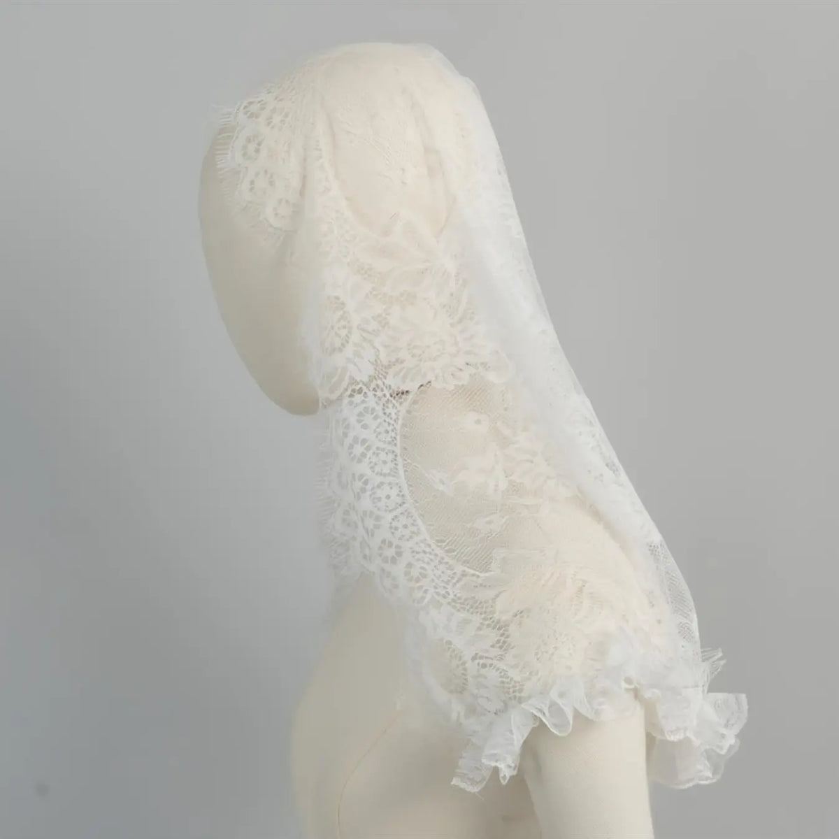 Bridal lace veil new style floral headpiece wedding accessory short sheer single-layer face cover