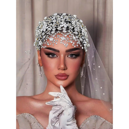 Luxurious Rhinestone Headband, Fashionable Wedding Bride Hair Accessory, Elegant Lady Party Holiday Festival Gathering Photo Decoration