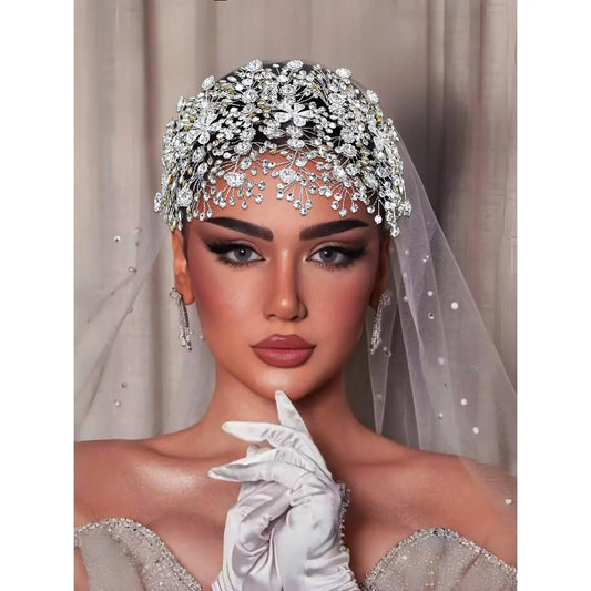 Luxurious Rhinestone Headband, Fashionable Wedding Bride Hair Accessory, Elegant Lady Party Holiday Festival Gathering Photo Decoration