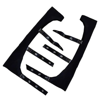 Black Gothic Women's Gloves, Plain Pattern Punk Hollow-out Arm Cuffs for Street Fashion Girls & Dancing