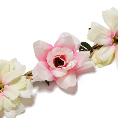 Women's 6pcs/Set Bohemian Fabric-Plastic Layered Flower Wood Hair Accessories with Circular Band - Sewing & Haberdashery Textile Headwear, Soft, Lightweight, Durable - Ceremony Wear for Bridesmaids, All Seasons, Bohemian Look, Photography Use