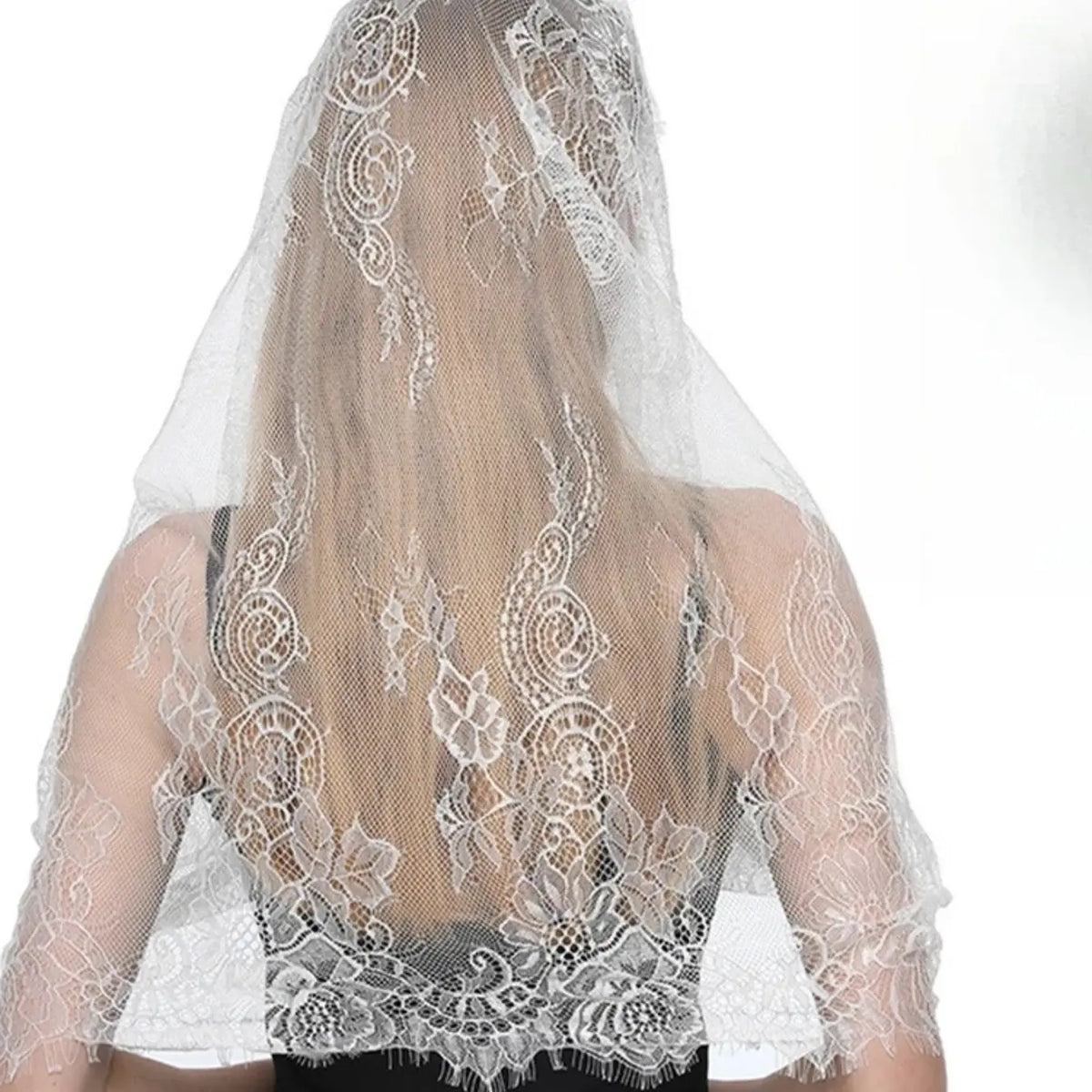 1 new black and white two-color hollow veil, lace solid color shawl, scarf, headscarf, suitable for daily vacation
