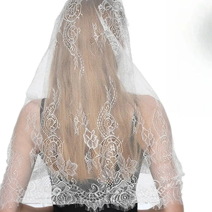 1 new black and white two-color hollow veil, lace solid color shawl, scarf, headscarf, suitable for daily vacation
