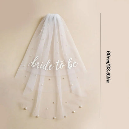 Bride Ribbon Veil, Headpiece for Singles Party, Bridal Shower Decor, Engagement Gift, Wedding Fashion Accessory, Photo Prop
