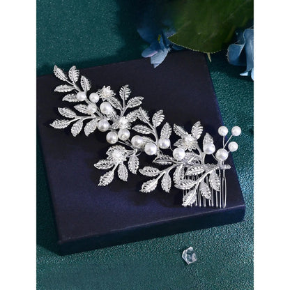 Rhinestone Decorated Leaf Design Headband, Elegant Bridal Headwear for Wedding Bridal Party Formal Occasions, Fashion Hair Accessories for Women