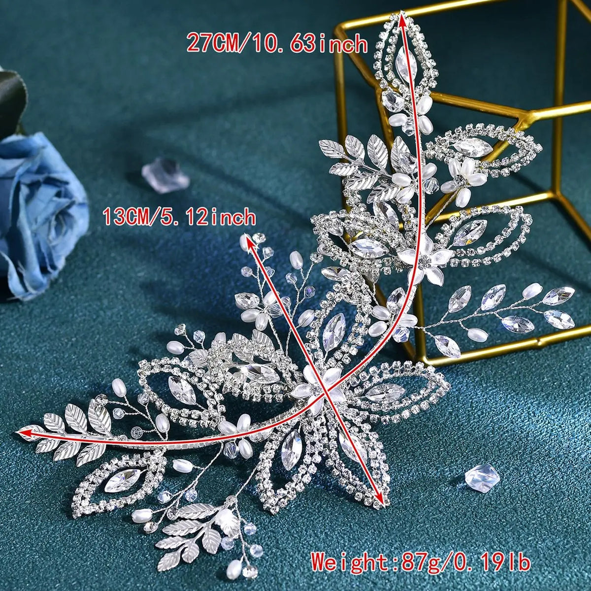 Luxury Leaf Design Headband, Fashionable Rhinestone Decorated Hair Accessories for Wedding Bridal Party Formal Occasions, Elegant Hair Accessories for Women