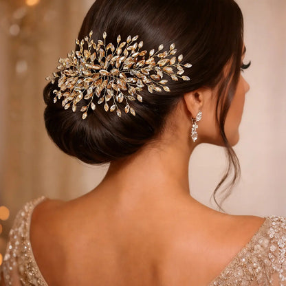 Handmade Elegant Rhinestone Hair Comb, Elegant Crown Design, Perfect for Weddings and Parties, Bridal Accessory, Fashion Headpiece for Ballroom Dance Gatherings Daily Decor