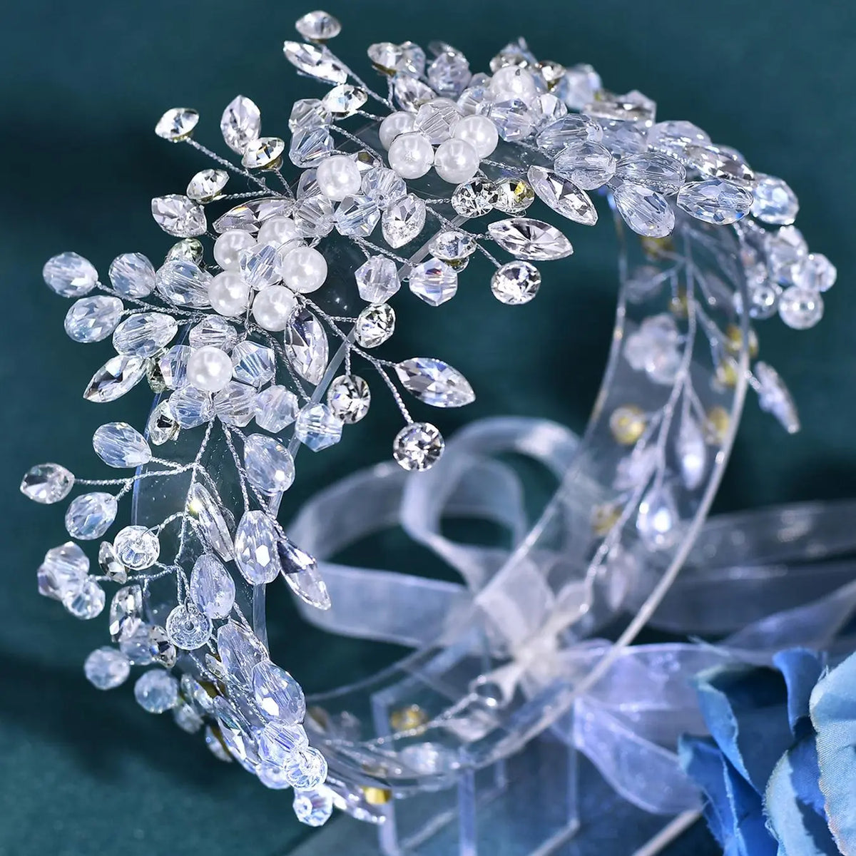 Faux Pearl Decorated Headband Decoration, Elegant Bridal Headwear for Wedding Bridal Party Formal Occasions, Fashion Hair Accessories for Women