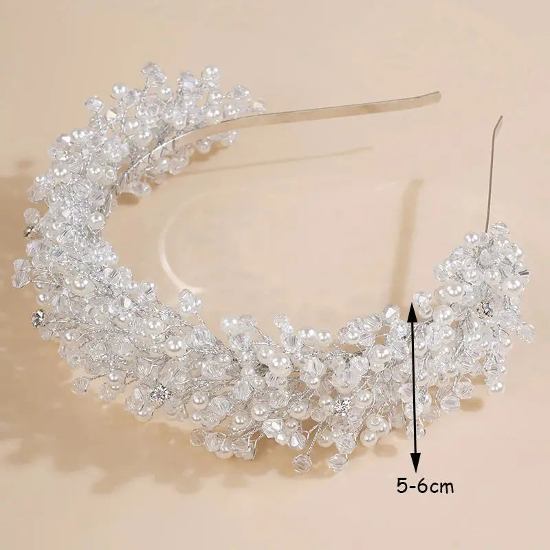 Luxury Pearl Crystal Bridal Tiara Headband