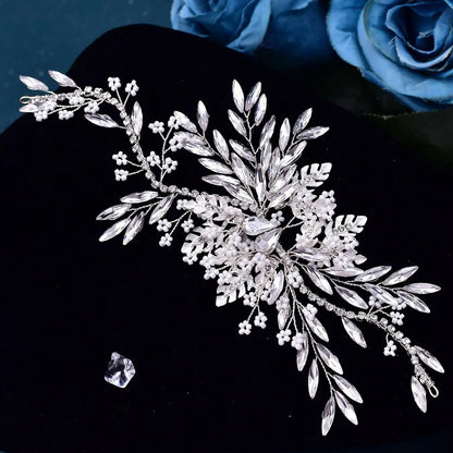 Rhinestone Decorated Bridal Headwear Tiara, Elegant Snowflake Design Hair Accessories for Wedding Bridal Party Formal Occasions, Fashion Hair Accessories for Women