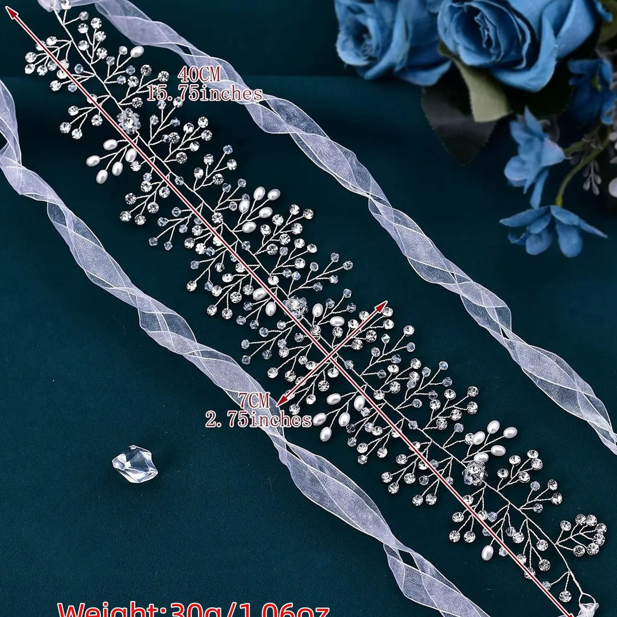Elegant Handmade Quality Crystal Rhinestone Pearl Headband for Women, Perfect for Weddings Parties Balls, Stylish Hair Accessory