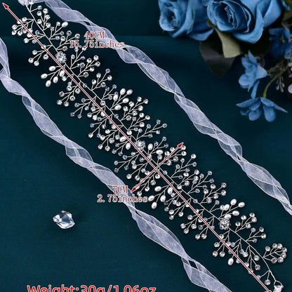 Elegant Handmade Quality Crystal Rhinestone Pearl Headband for Women, Perfect for Weddings Parties Balls, Stylish Hair Accessory