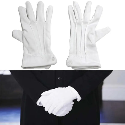 1 Pair White Elegant Formal Gloves, Polyester Dress Gloves for Party Performance Swing Dance Jewelry Care