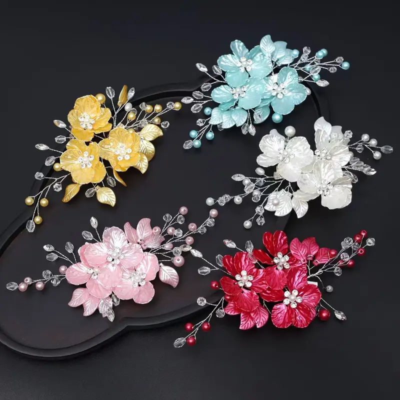 Handmade Pearl Bridal Hairpin - Alloy Stone Crystal Clip, Wedding Hair Accessory for Brides