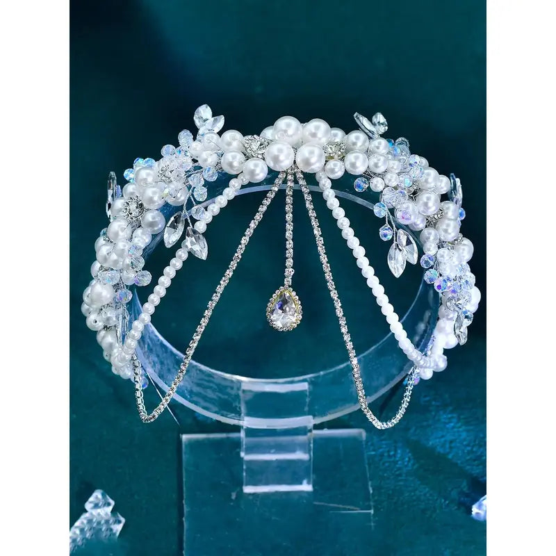 Elegant Ladies Pearl Rhinestone Hair Clip, Perfect Wedding Bride Accessory, Photography Party Holiday Costume Jewelry
